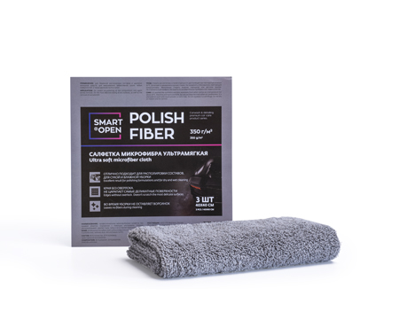 Smart Open - Polish Fiber, Салфетка из микрофибры для сушки автомобиля, 3 шт