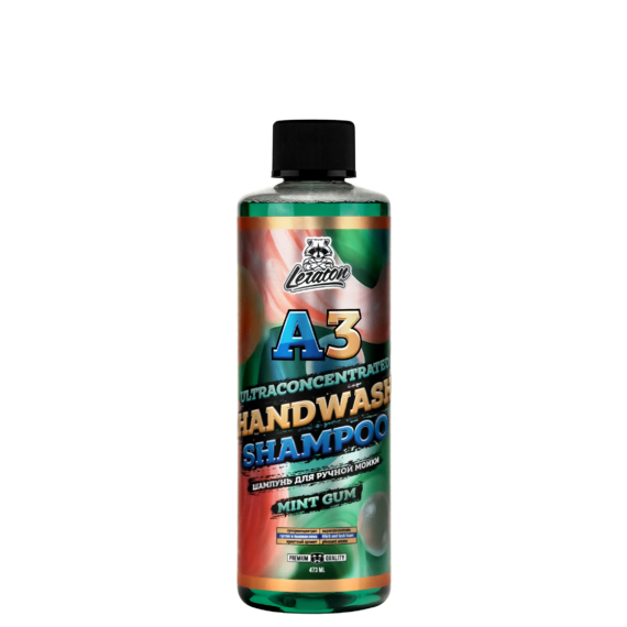 LERATON - A3 HANDWASH SHAMPOO MINT GUM, Суперконцентрированный шампунь для ручной мойки, 473мл