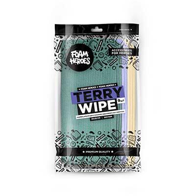Foam Heroes - Terry Wipe, набор универсальных двусторонних микрофибр без оверлока